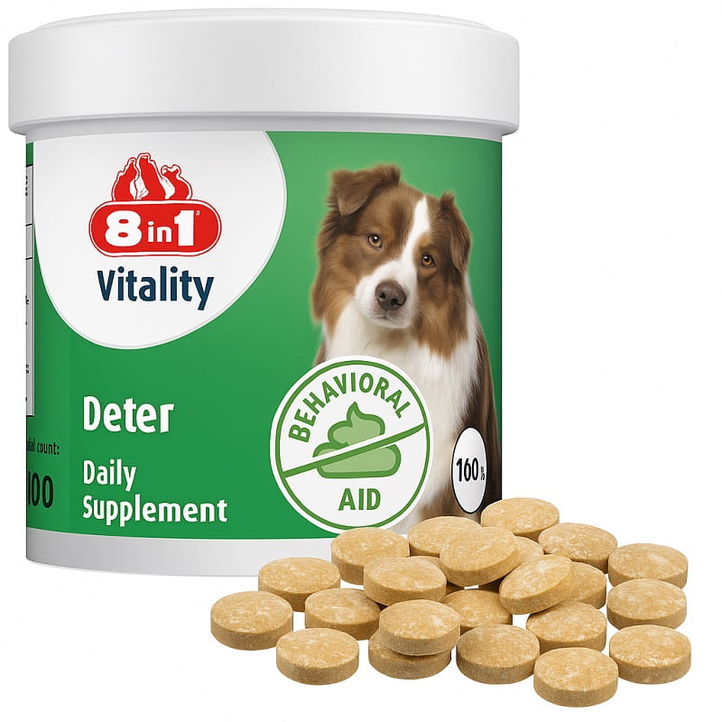 8in1 Vitality tabletki Deter Witaminy dla psów przeciw koprofagii 100 tabletek 8.jpg